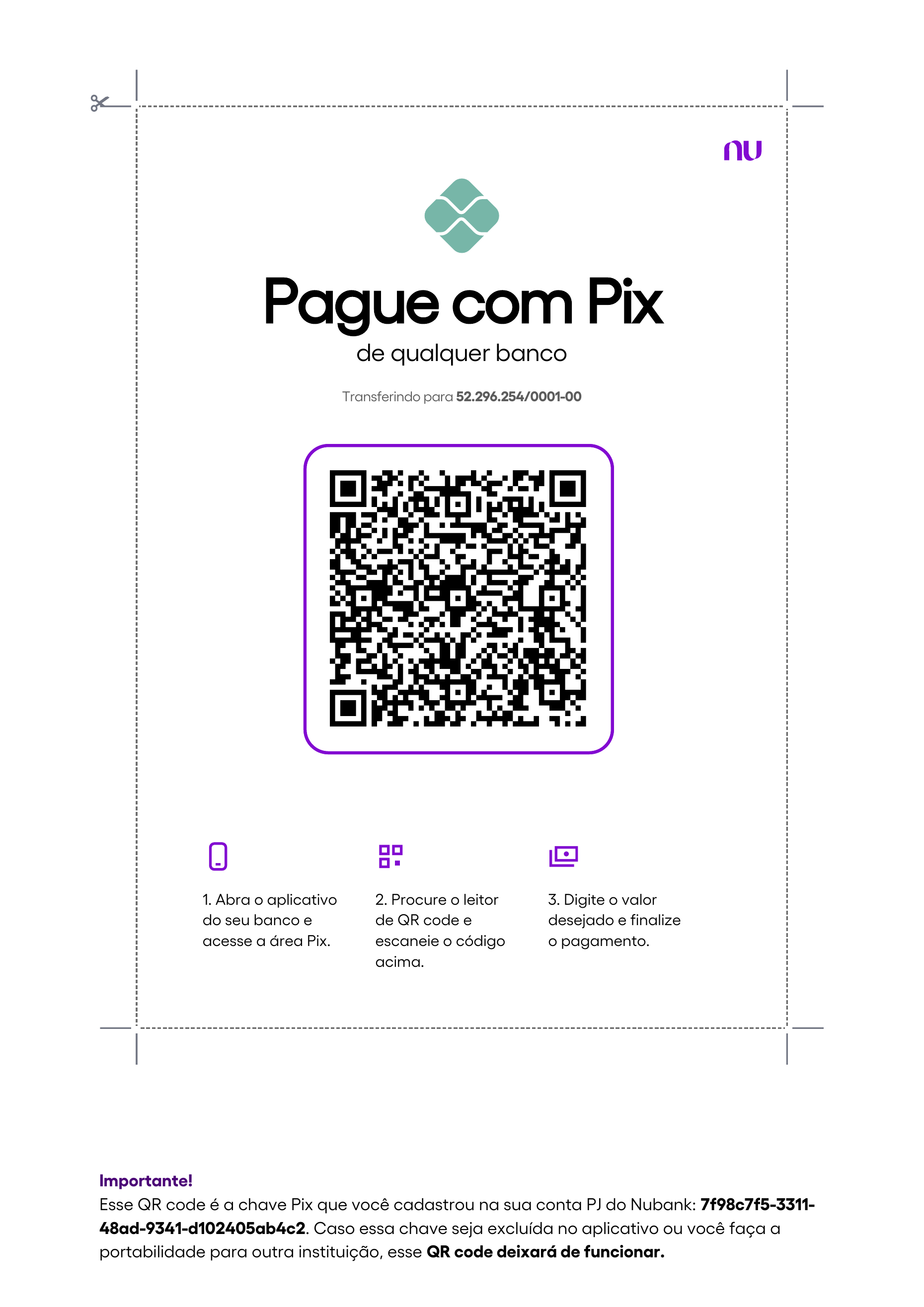 QR Code Pix para pagamento